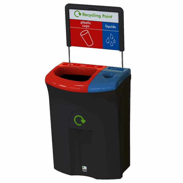 Meridian Recycling Bin 110L: Double Lid