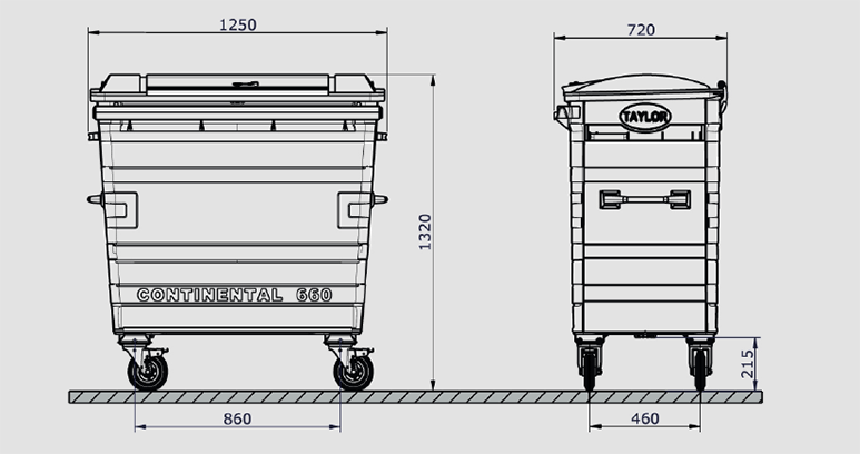 660L Galvanised-Flat Lid