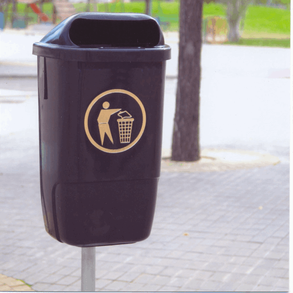 Din 50L Post Mounted Litter Bin