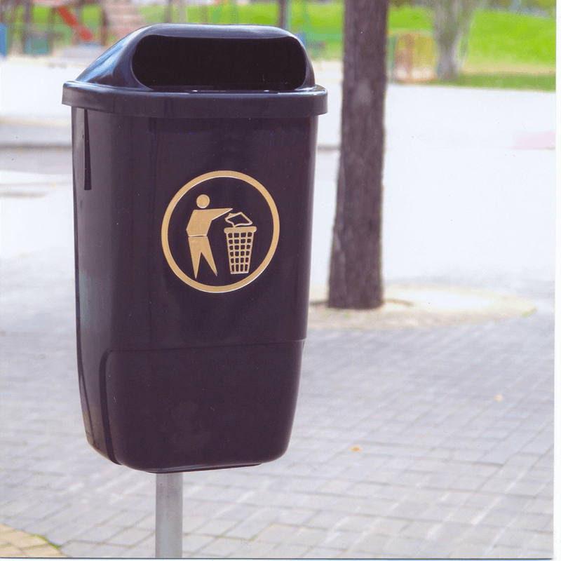 Din 50L Post Mounted Litter Bin